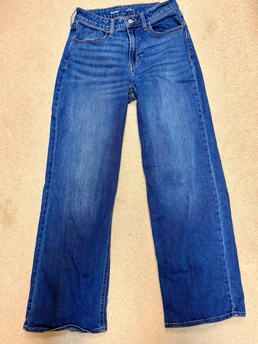 Old Navy Wide-Leg Medium Blue Jeans, Size 6